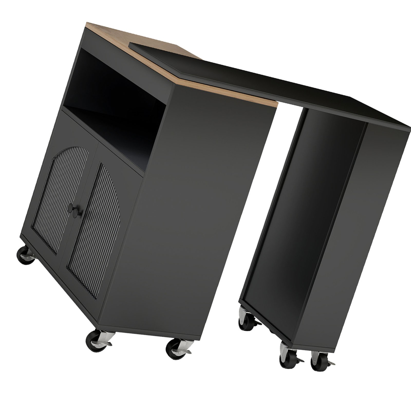 Rolling Kitchen Island Table With LED Light Power Outlets For Kitchen SSNI