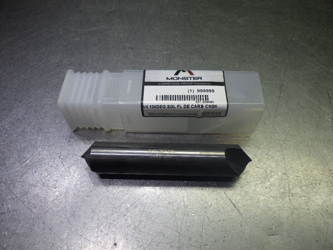 Monster 3/4" 100 Deg Single Flute Carbide DE Countersink 331-208080 (LOC628A)