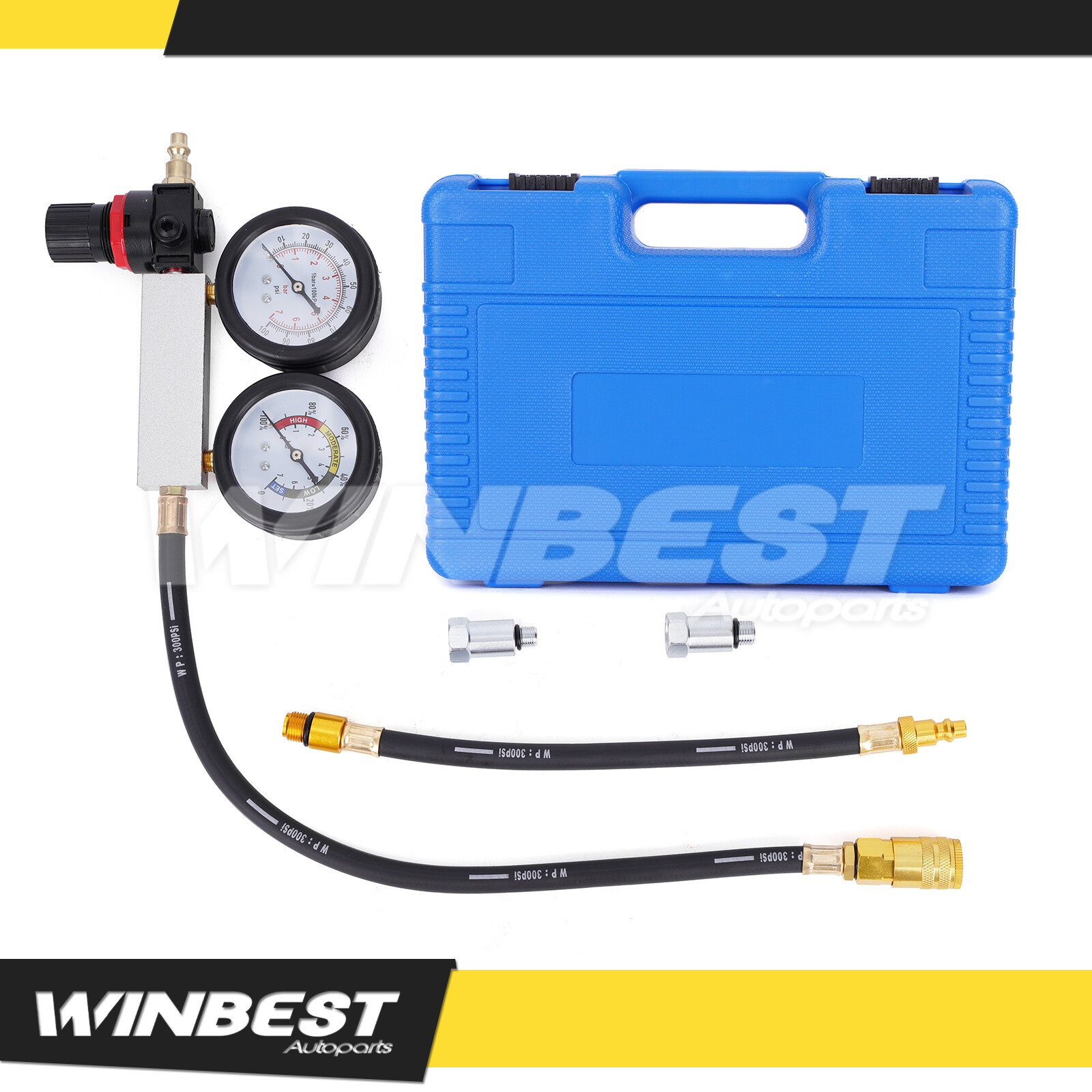 Engine Cylinder Leak Down Tester Kit With 10 12 14mm Spark Plugs VT01060B NEW