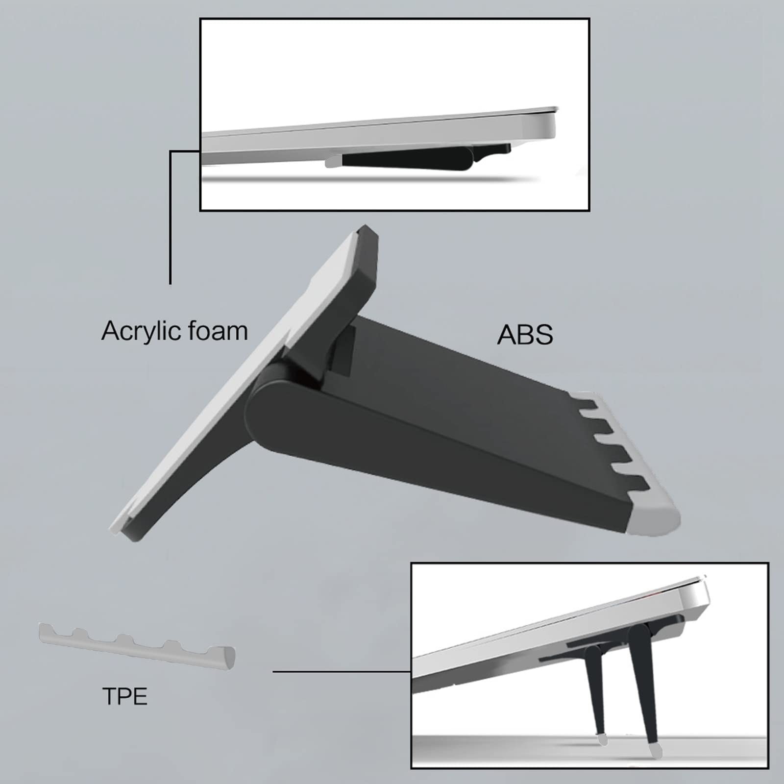 2 PCS Portable Computer Keyboard Riser Invisible Plastic Feet Tilt Stand