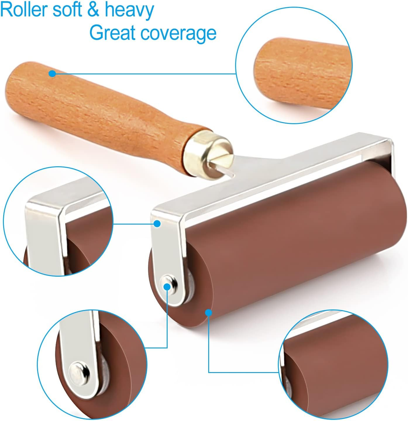 Soft Rubber Roller, Brayer Ideal for anti Skid Tape Construction Tools, Print,