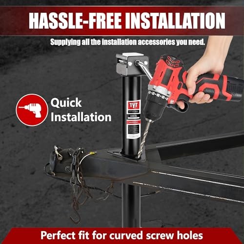 Heavy Duty A-Frame Trailer Jack, 15" Vertical Travel，5000lbs Capacity Side