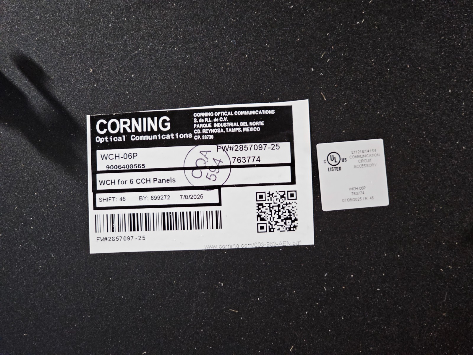 Corning WCH-06P 36 Fiber Wall Mountable Connector Housing, Accepts 6 CCH Modules