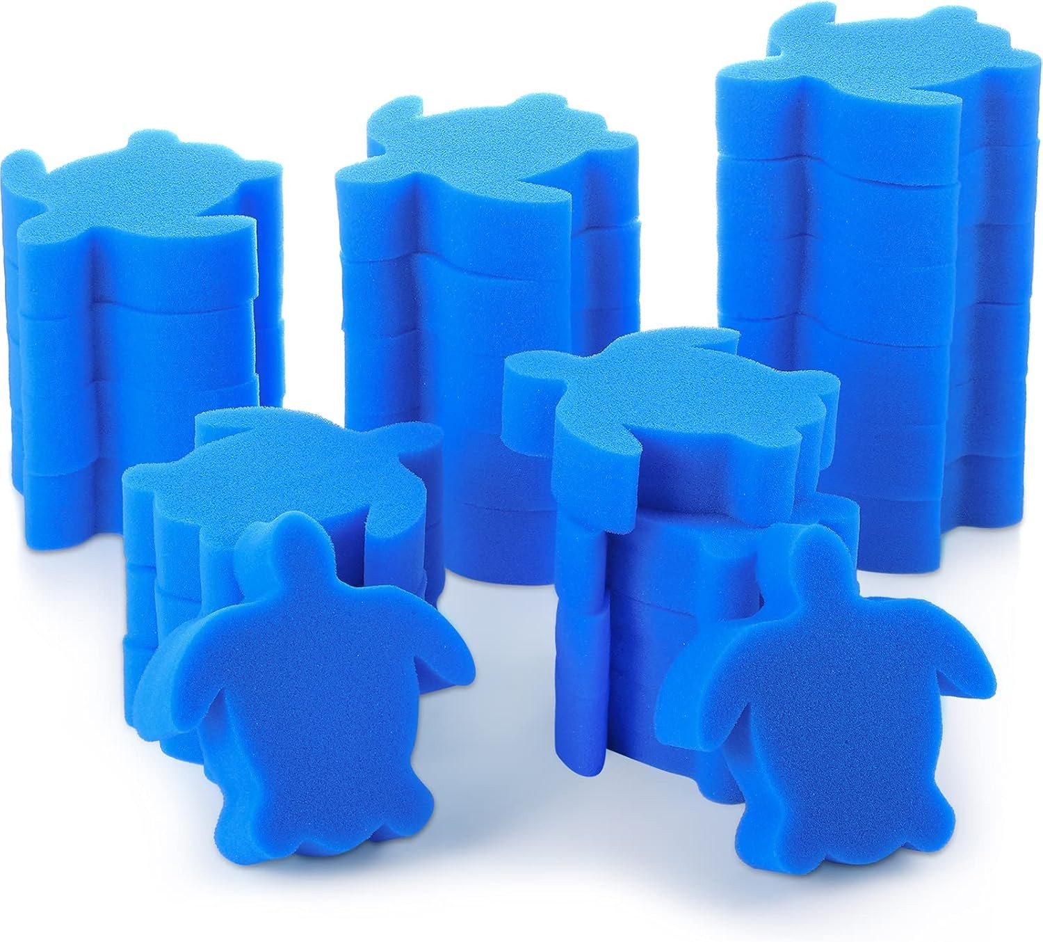 Chuangdi 24 Pieces Hot Tub Sponge, Turtle Oil Scum Absorbing Absorber Blue