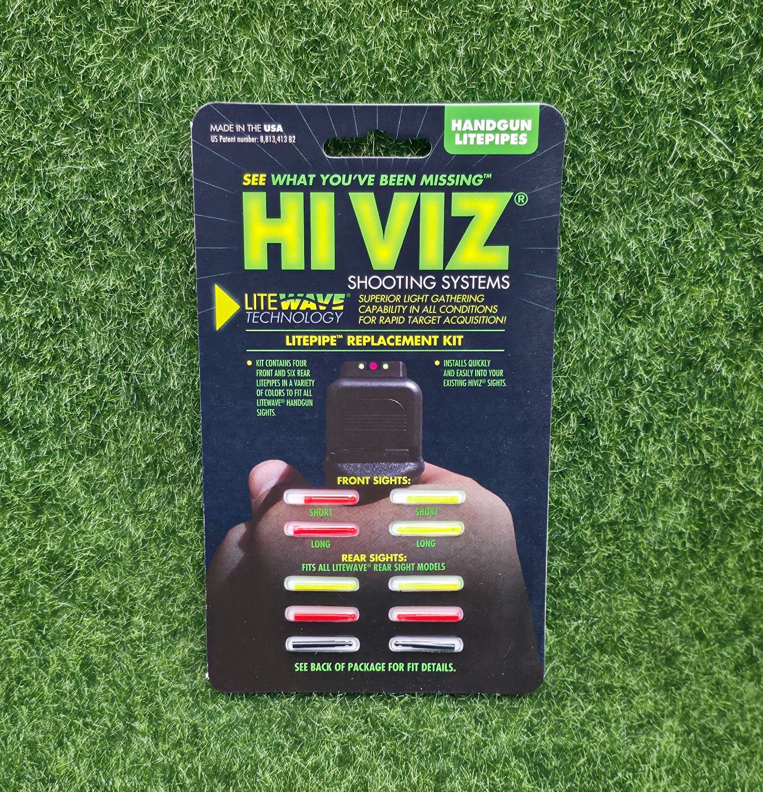 HIVIZ LiteWave Fiber-Optic Replacement LitePipe Kit Handgun Sights - LWH-KIT