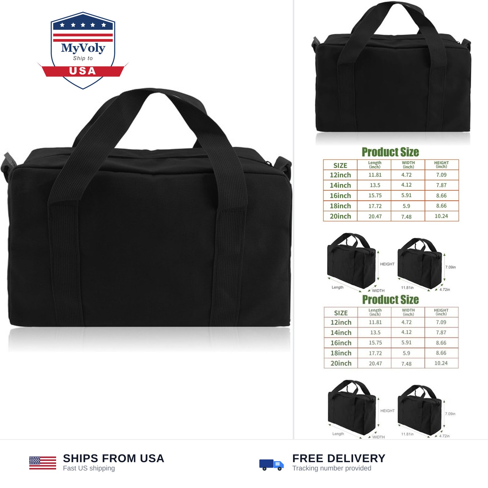 Small Tool Bag, Close Top Wide Mouth Tool Organizer Bag, Large Tool Bags | fo...