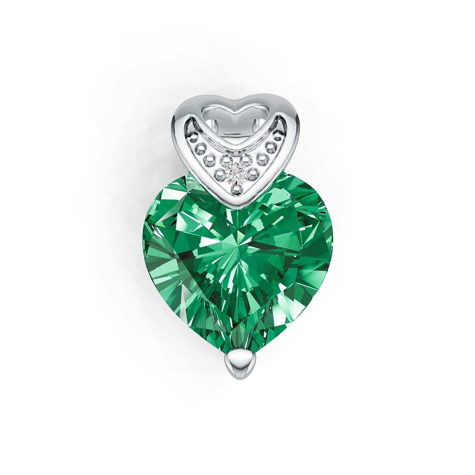 Sterling Silver Semi Mount Pendant Setting Heart HT 7X7mm