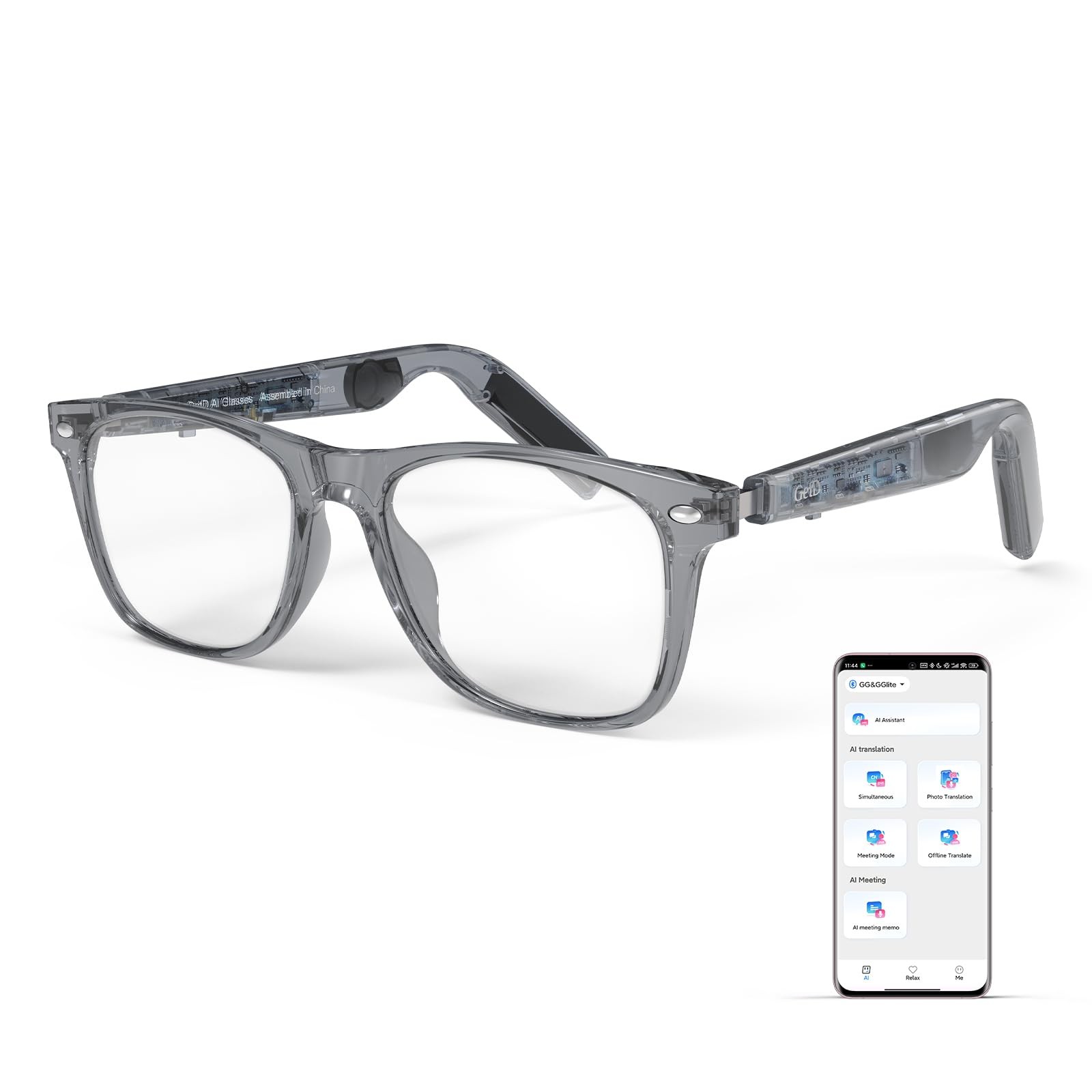 AI Glasses for Men & Women, Smart Glass Powered by ChatGPT, AI Real-time Tran...