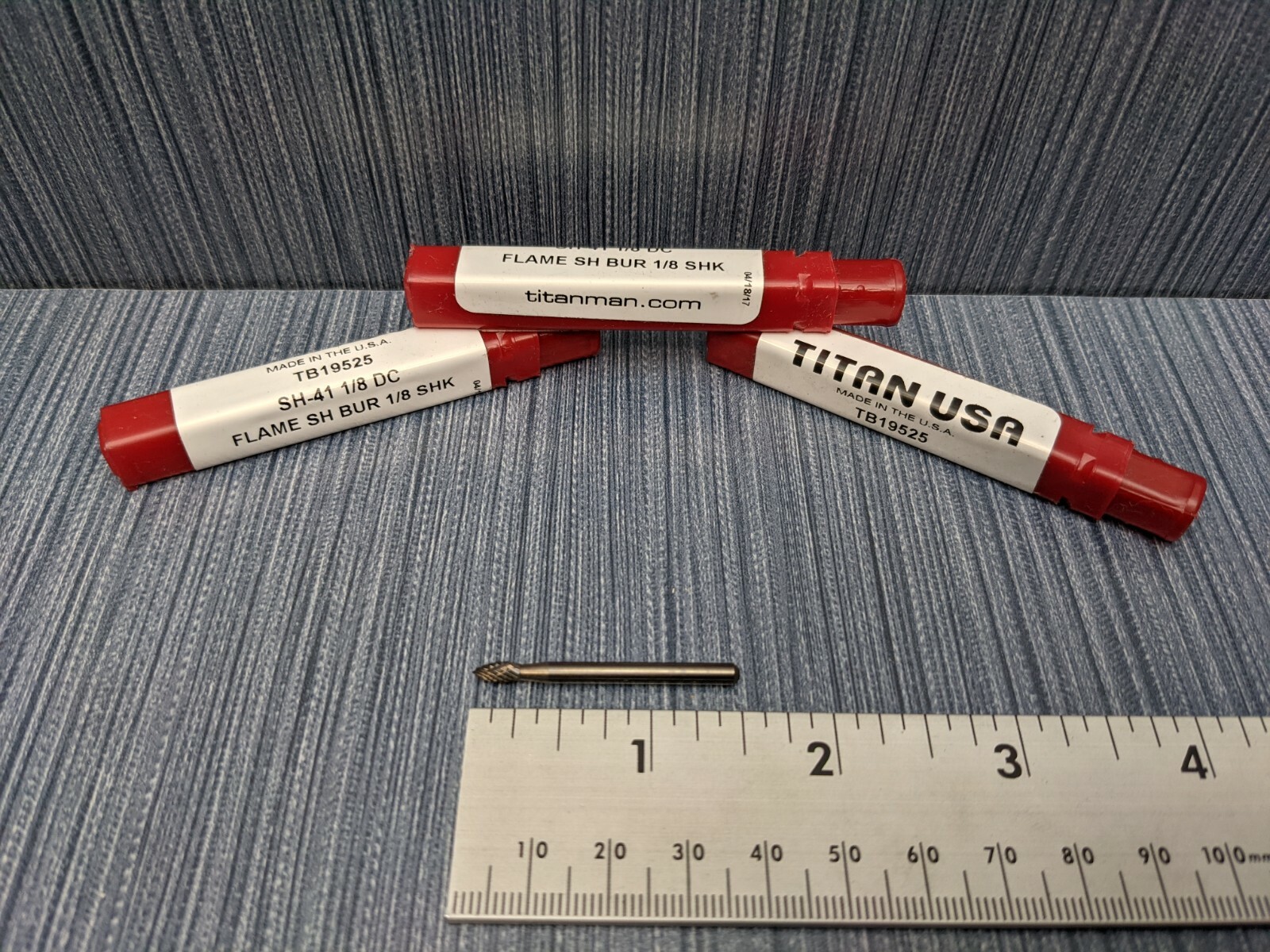 Lot of 3 Titan SH-41 Flame DC 1/8" Carbide Burr TB19525