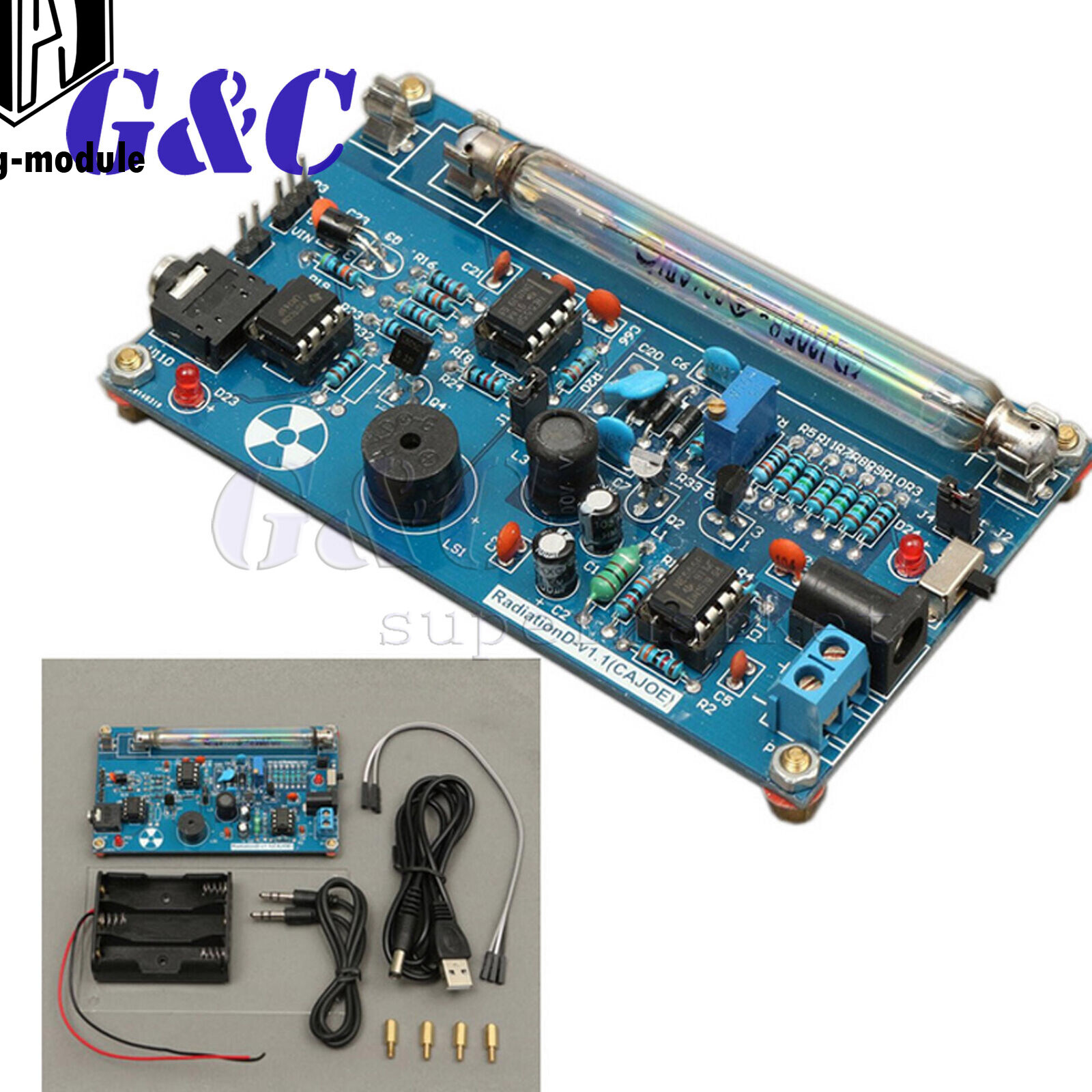 Assembled DIY Geiger Counter Kit Nuclear Radiation Detector Beta Gamma Ray new