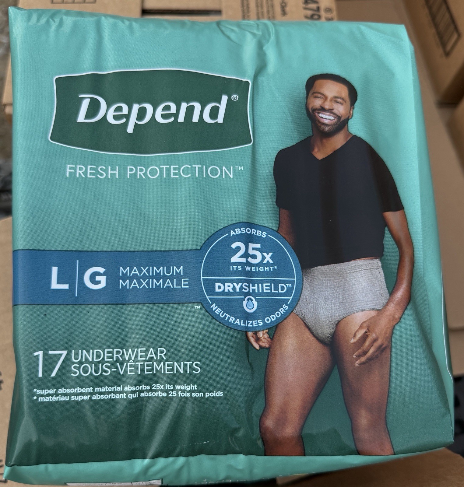 Depend Protection LG Maximum Underwear Absorbs Dryshield 30 Pack - Free Shipping