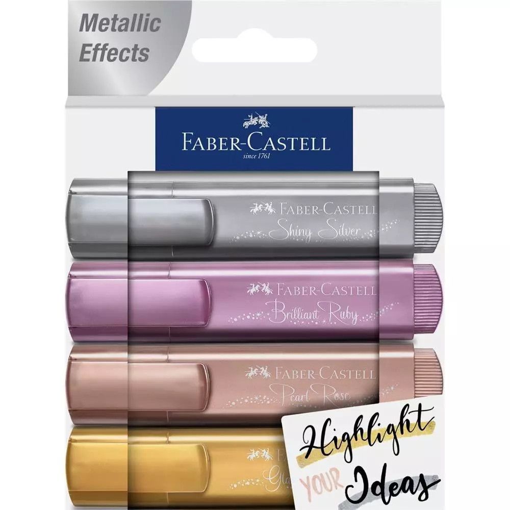 4005401546238 Zakreślacz metaliczny 4 kolory FABER CASTELL Faber Castell