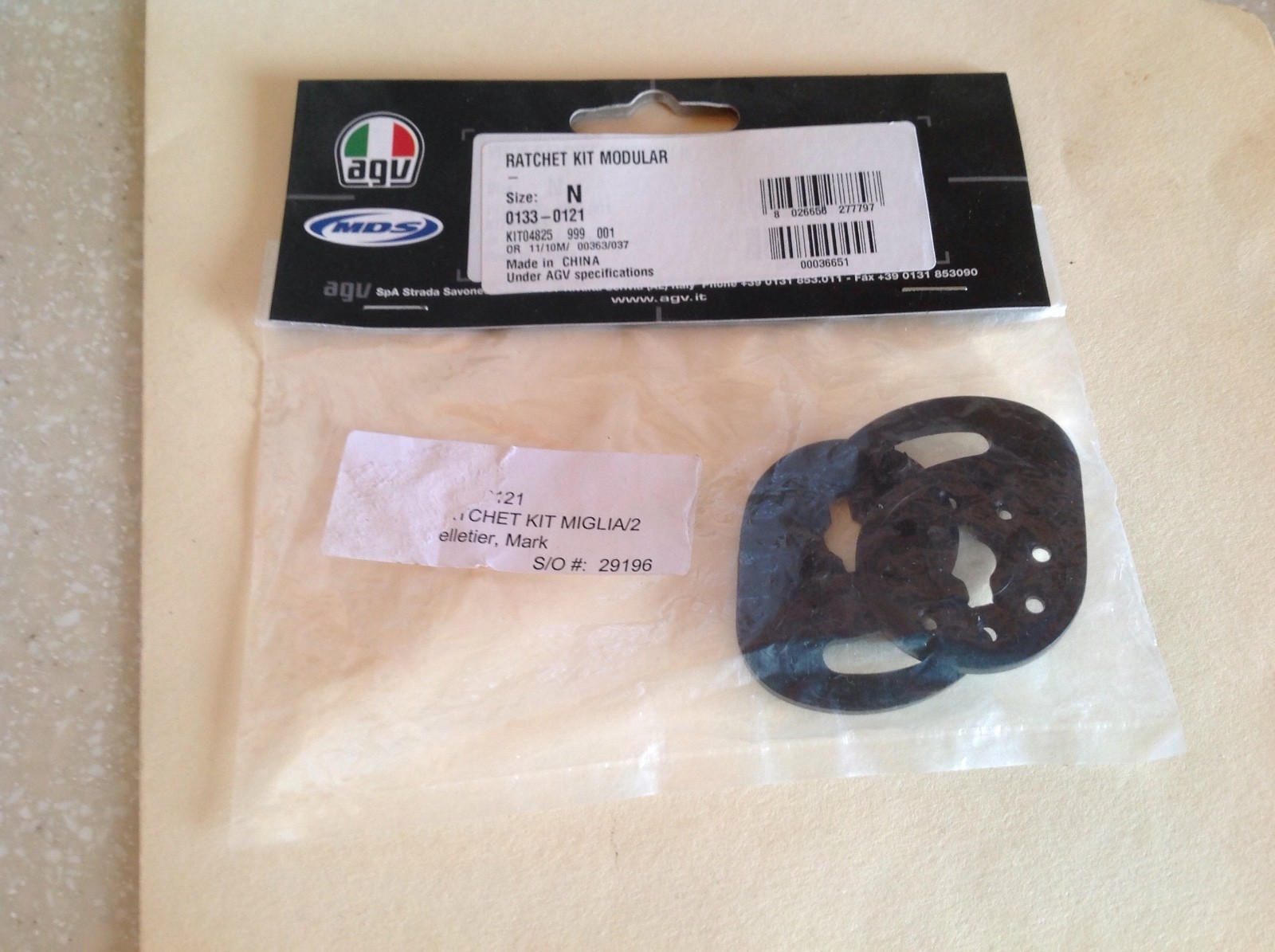 New AGV Ratchet Kit Modular Size: N Black 0133-0121
