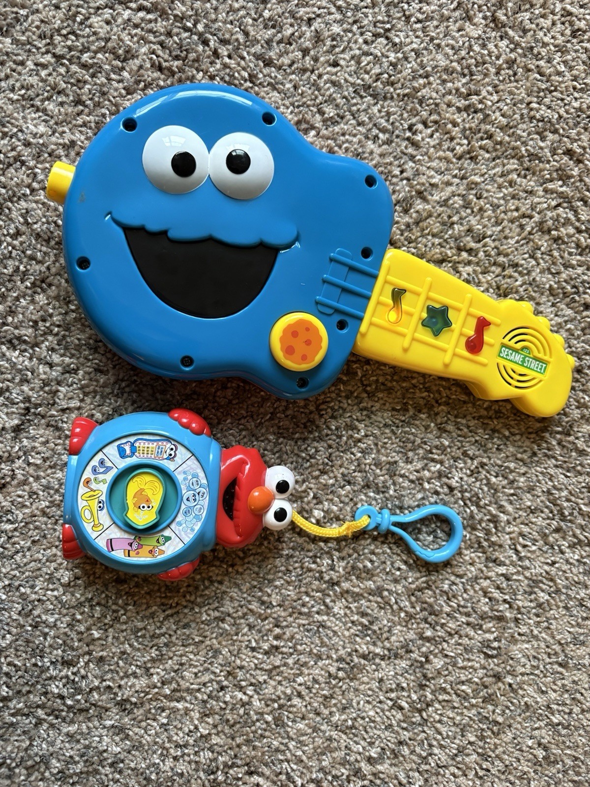 Mattel Sesame Street Elmo & Cookie Monster Musical Battery Operated Toys 2003
