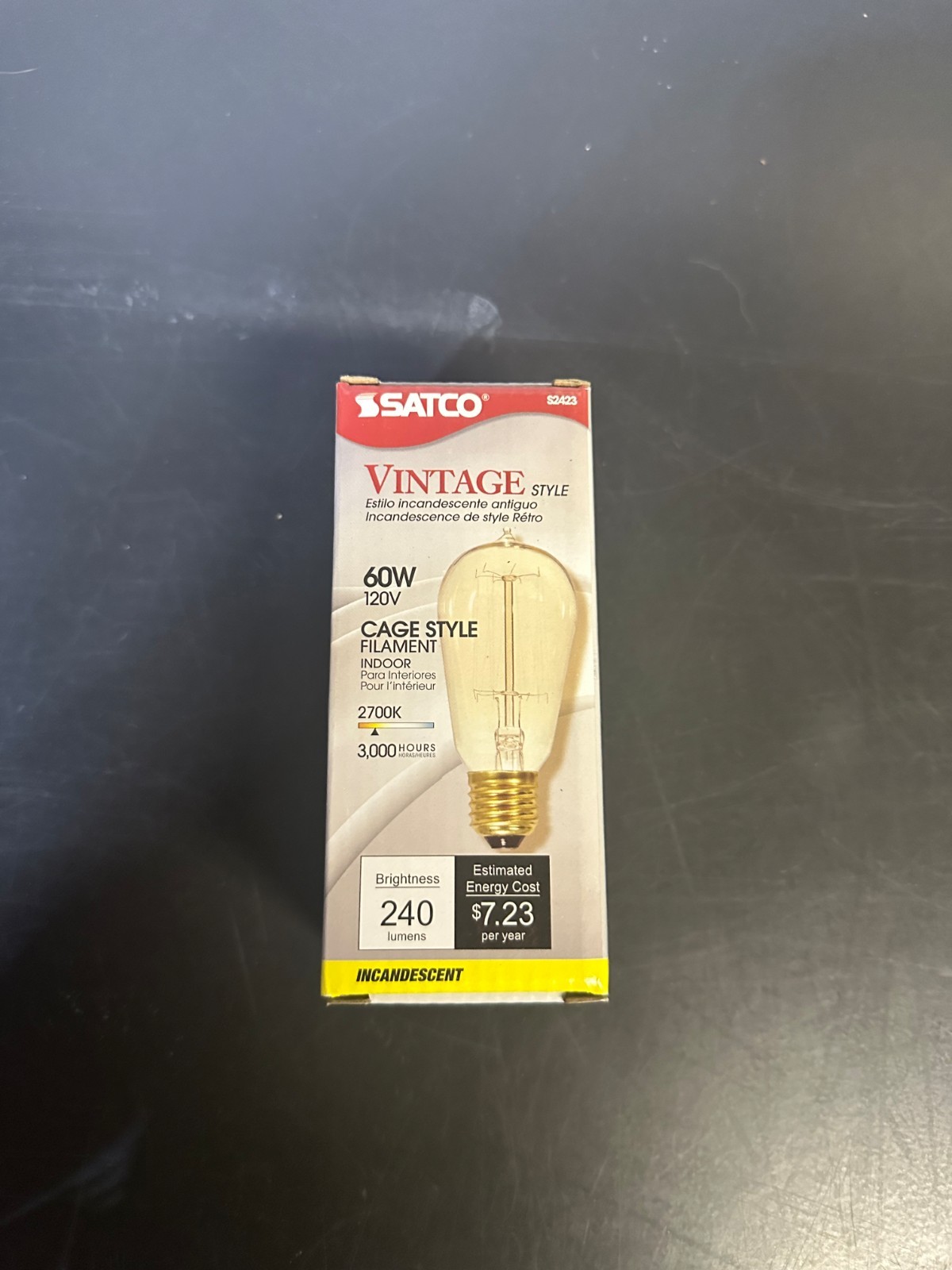 Satco S-2423 60W Vintage Cage Style Filament Bulbs New Tested