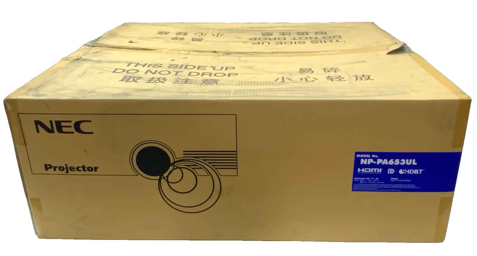 NEC 4K 60P WUXGA 6500 Lumens HDMI DisplayPort VGA Laser Projector | NP-PA653UL