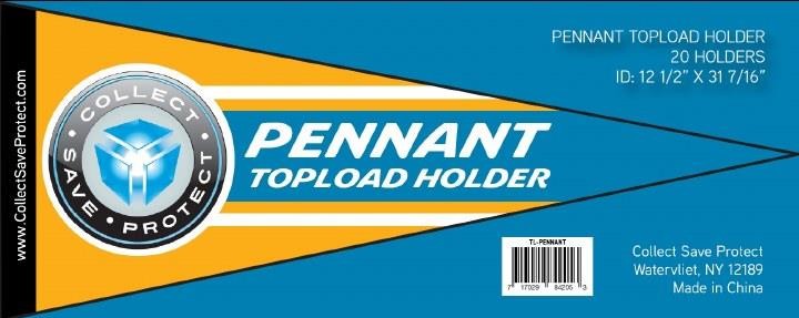 (40) 12X30 PENNANT/FLAG HARD PLASTIC RIGID TOPLOAD TOPLOADER DISPLAY HOLDERS