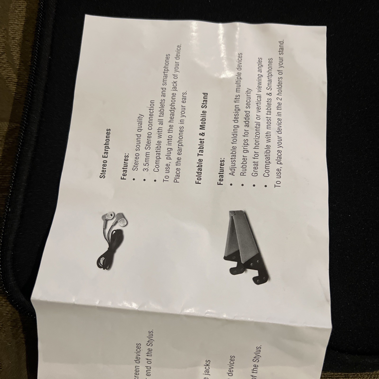 West.View Universal Starter Kit for Tablets missing earphones 