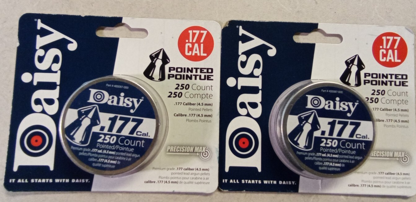 250ct Daisy POINTED Air Gun Pellets.177 Cal 4.5mm Hunting Precision Max lot of 2