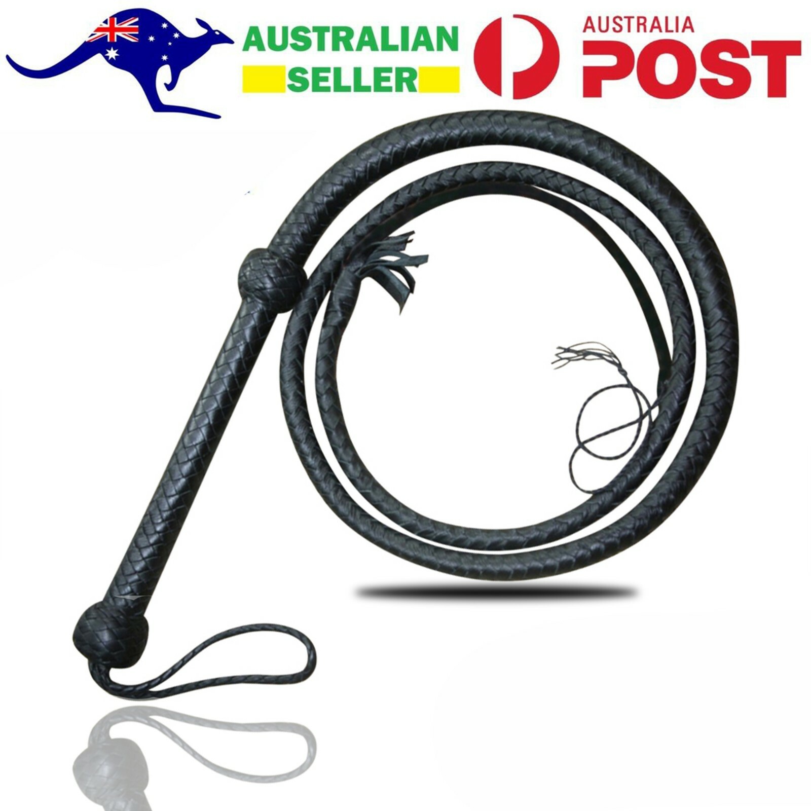 Genuine Cow Leather 6 Feet Long 12 Plait Heavy Duty Weaving Bull Whip