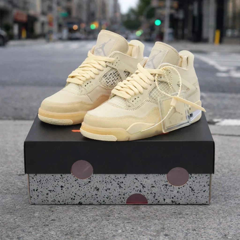 Men - Jordan 4 Retro Off-White Sail Cream Beige Size US 7-12