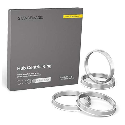 Hubcentric Rings (Pack of 4) - - Silver Aluminum 54.1mm ID to 73.1mm OD