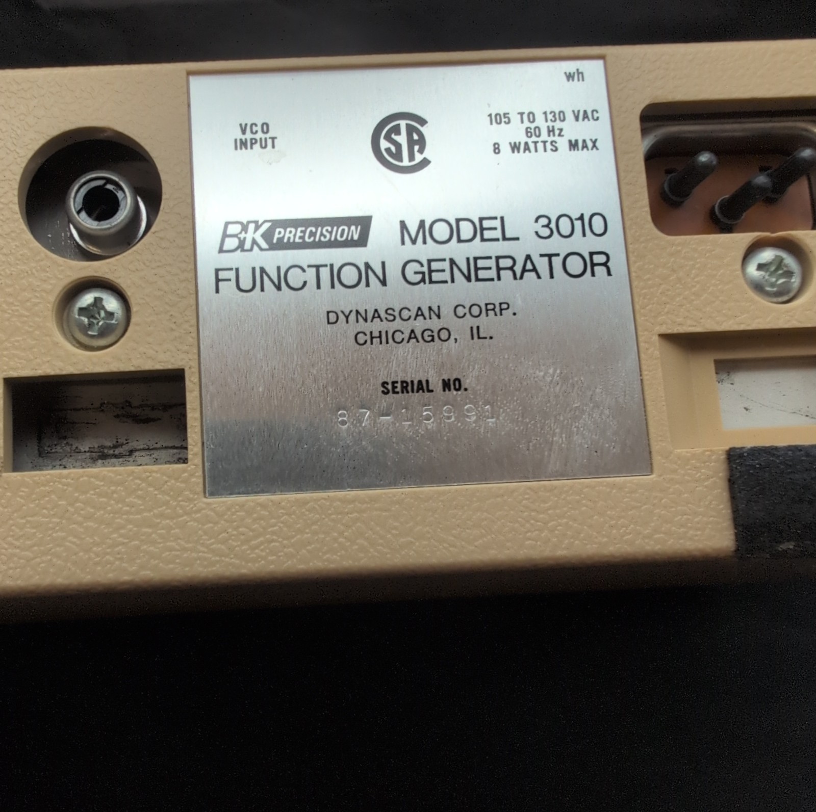 BK Precision 3010 Function Generator No Power Cord