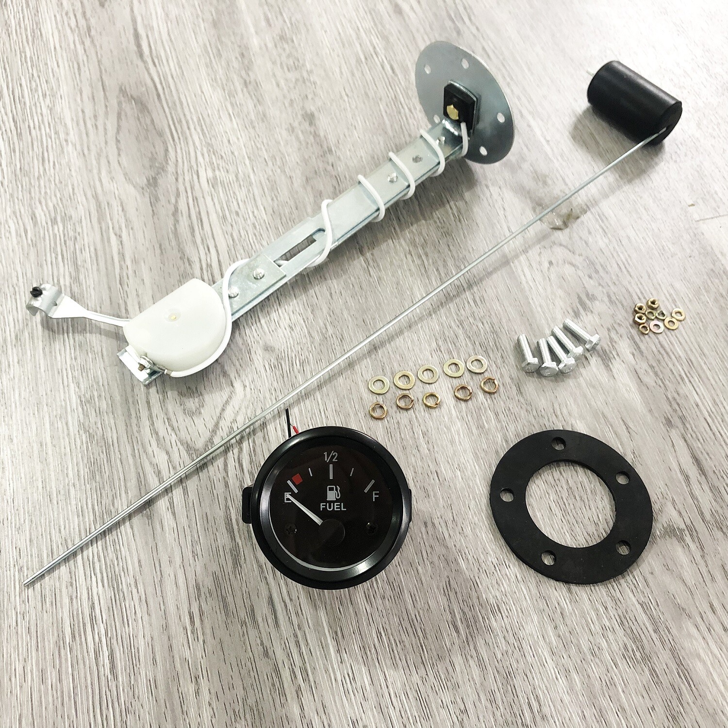 Universal 2"52mm Fuel Level Gauge Kit W/ Fuel Float Sensor E-1/2-F Pointer 12V