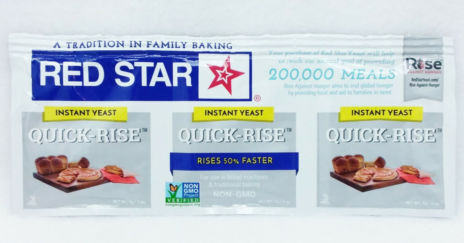 3 STRIPS Red Star QUICK-RISE Instant Yeast Bread Machine RISE FAST (3 packets)