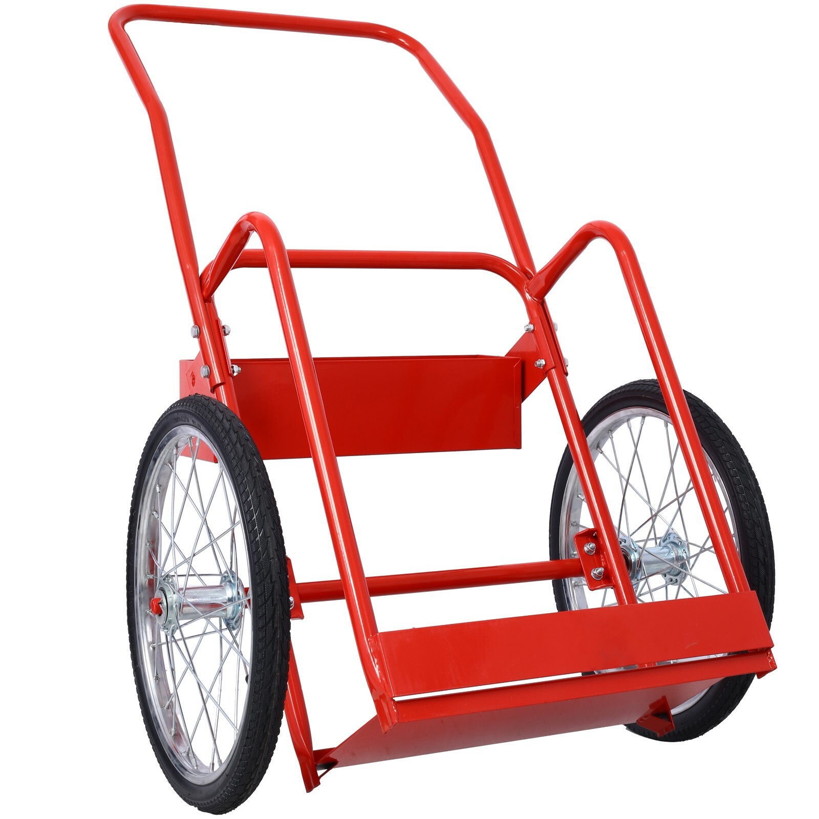 Large Dual Oxygen Tank Cart Dolly Double Cylinder Cart, Full Range, High Rail