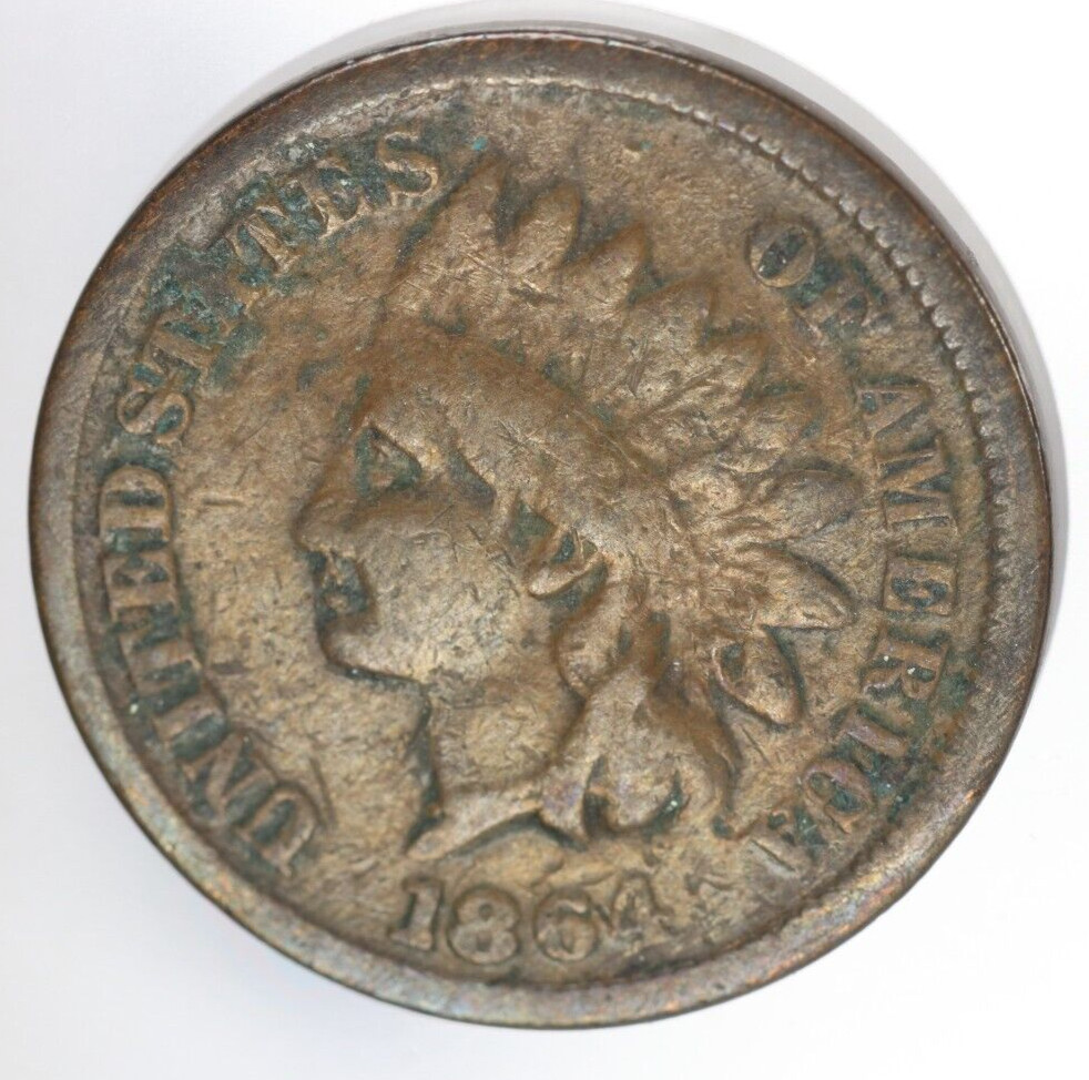 1864 Indian Head Cent 1C Pointed Bust