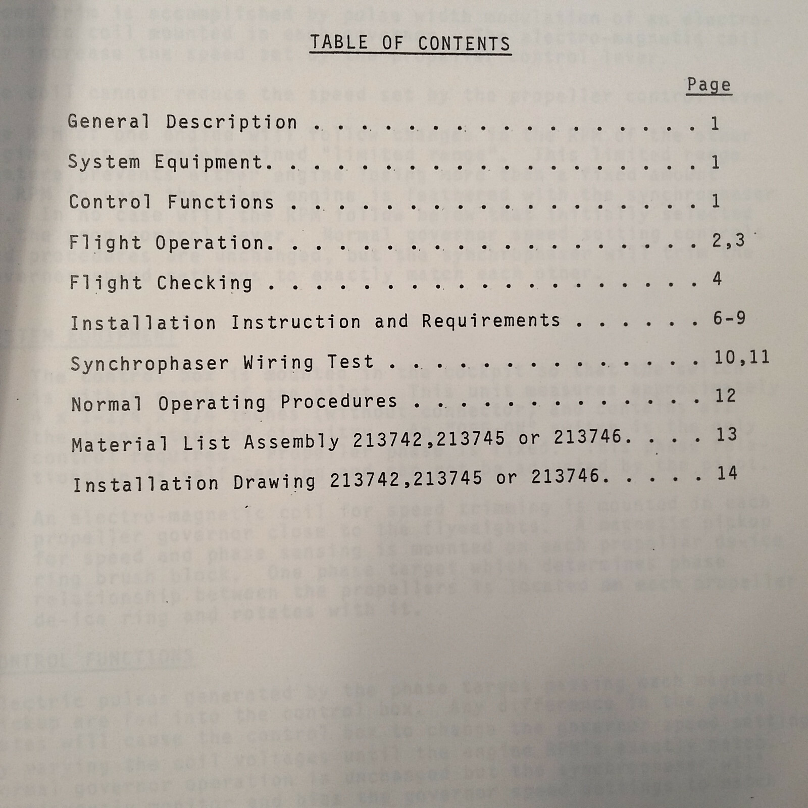 Woodward Type II Turbo-prop Synchrophaser Kit Fixed Phaser Install Ops Manual