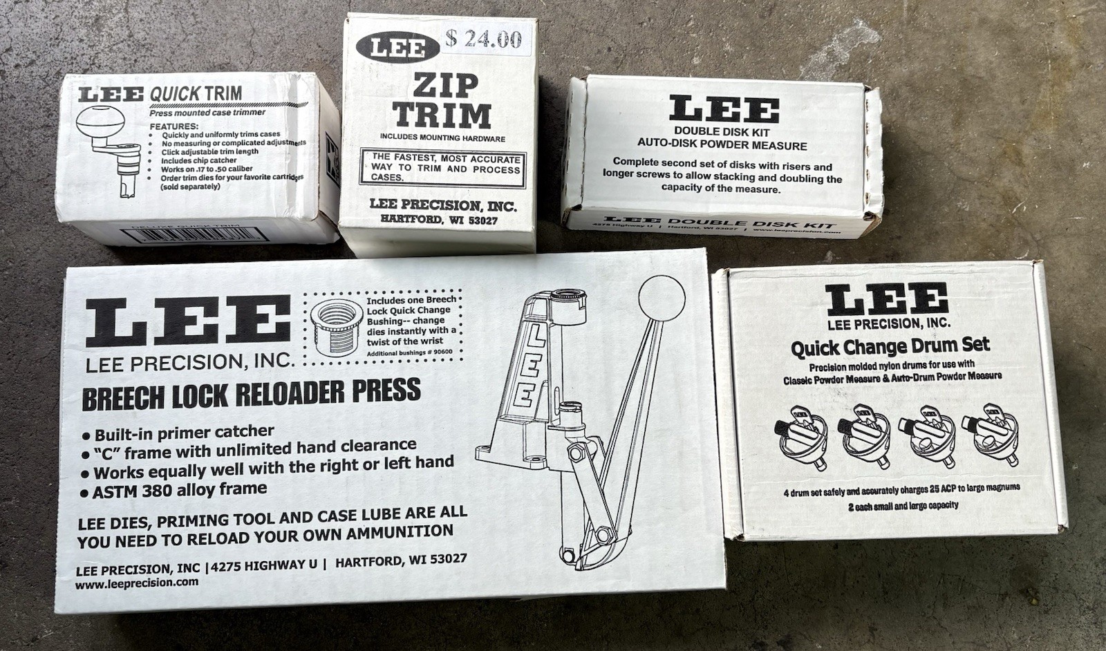 Lee Single Stage Press BREECH LOCK 90045 New! With Extras 90195 90453 90437