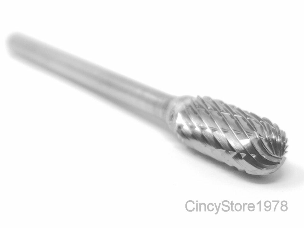 SC51D Cylindrical 1/4" Carbide Burr Bur Tool Die Grinder Bit 1/8" MADE IN USA