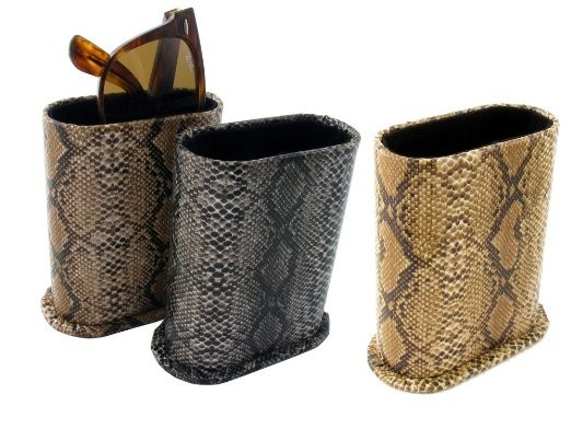 Tan Snakeskin Design Desktop Eyeglass Holder