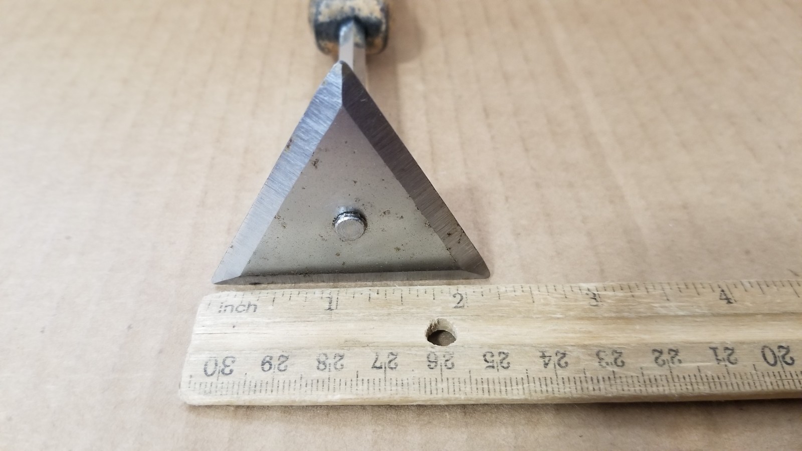 Vintage Red Devil Triangle Blade Wood Handle Paint Scraper Tool VGC