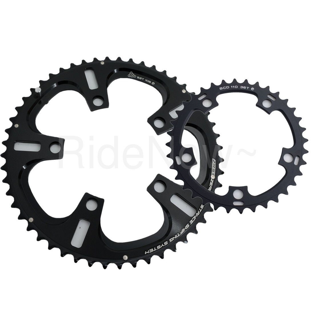 Driveline Road Bike Chainring 52-36T 10-Speed BCD 110mm AL 7075/T6 Black