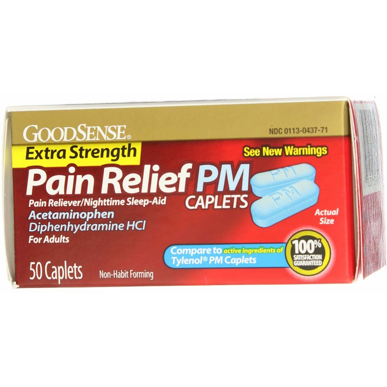 4 Pack GoodSense Acetaminophen PM Pain Reliever Caplets, 50 Ct