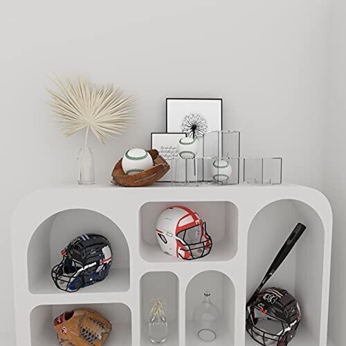 Baseball Display Case 4 Pack UV Protected Acrylic Square Baseball Holder Clear