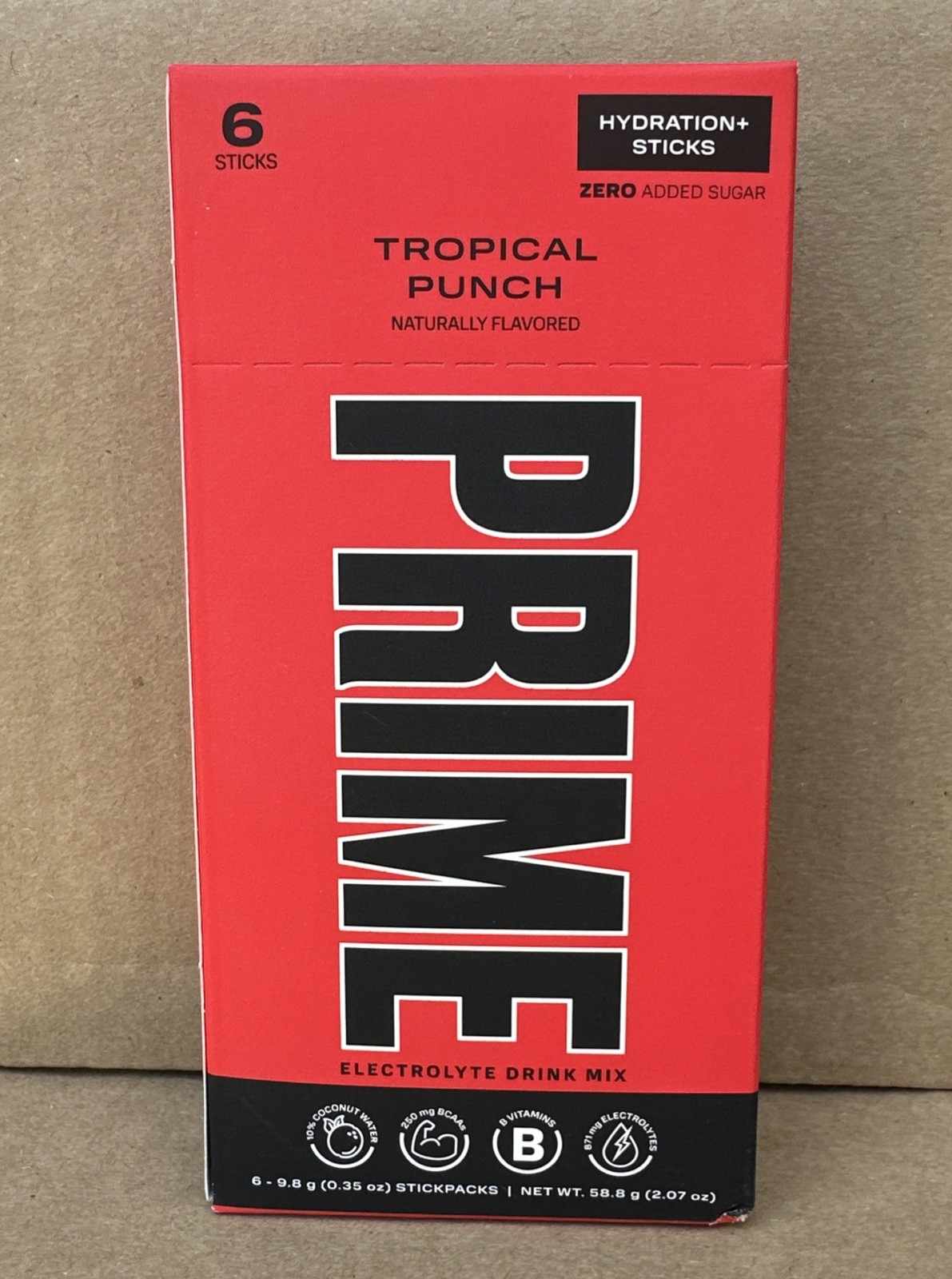 PRIME HYDRATION 72 Sticks TROPICAL PUNCH  Powder SingleServe 09.25 12 Boxes Of 6