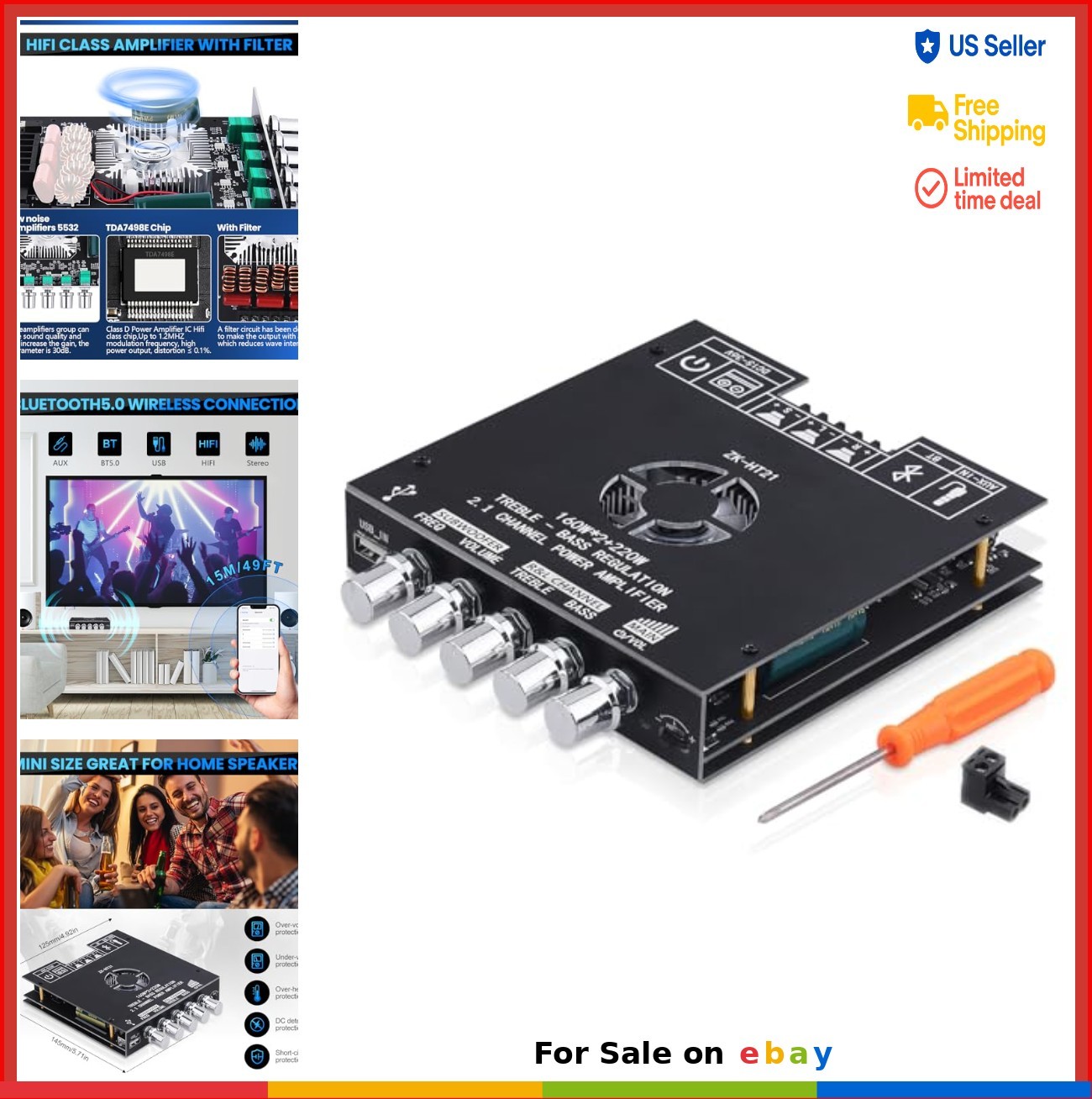 Bluetooth Amplifier Board 2.1 Channel 160Wx2 220W Subwoofer Mini Stereo Audio