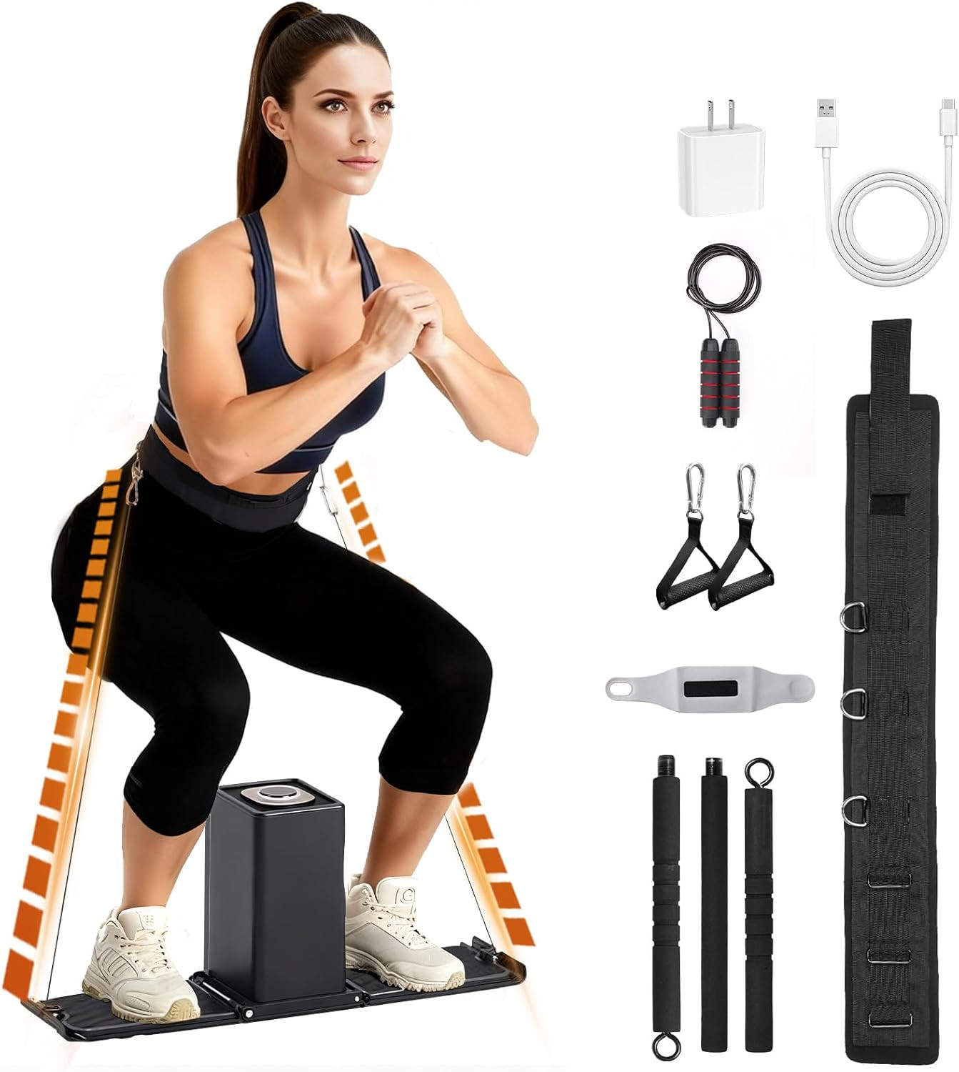 SR3 PRO Smart Home Gym Equipment ，Max 130Lbs Resistance Portable Full Body Worko