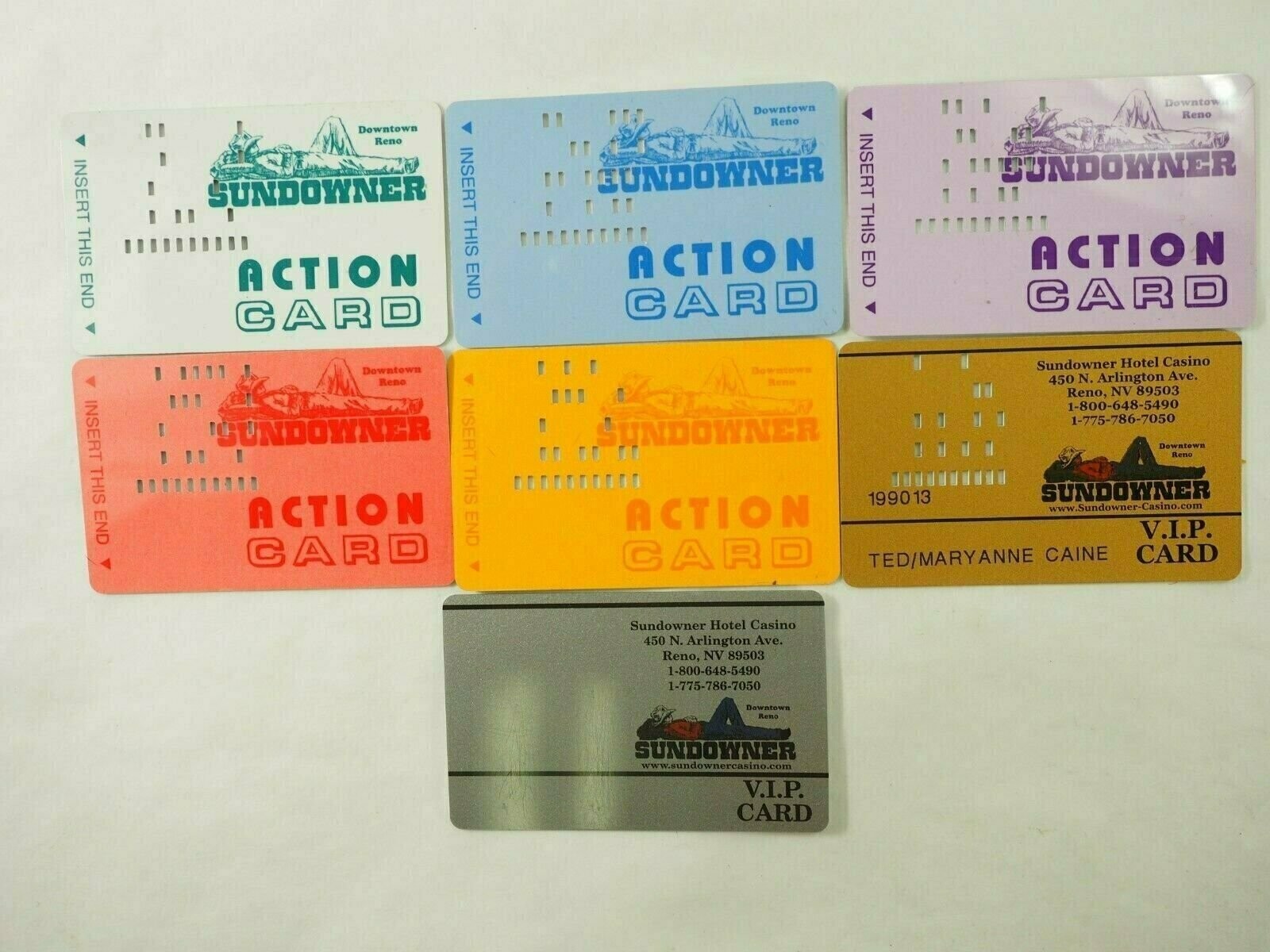 Sundowner Hotel Casino Reno NV Players Club Cards 7 Types You Pick