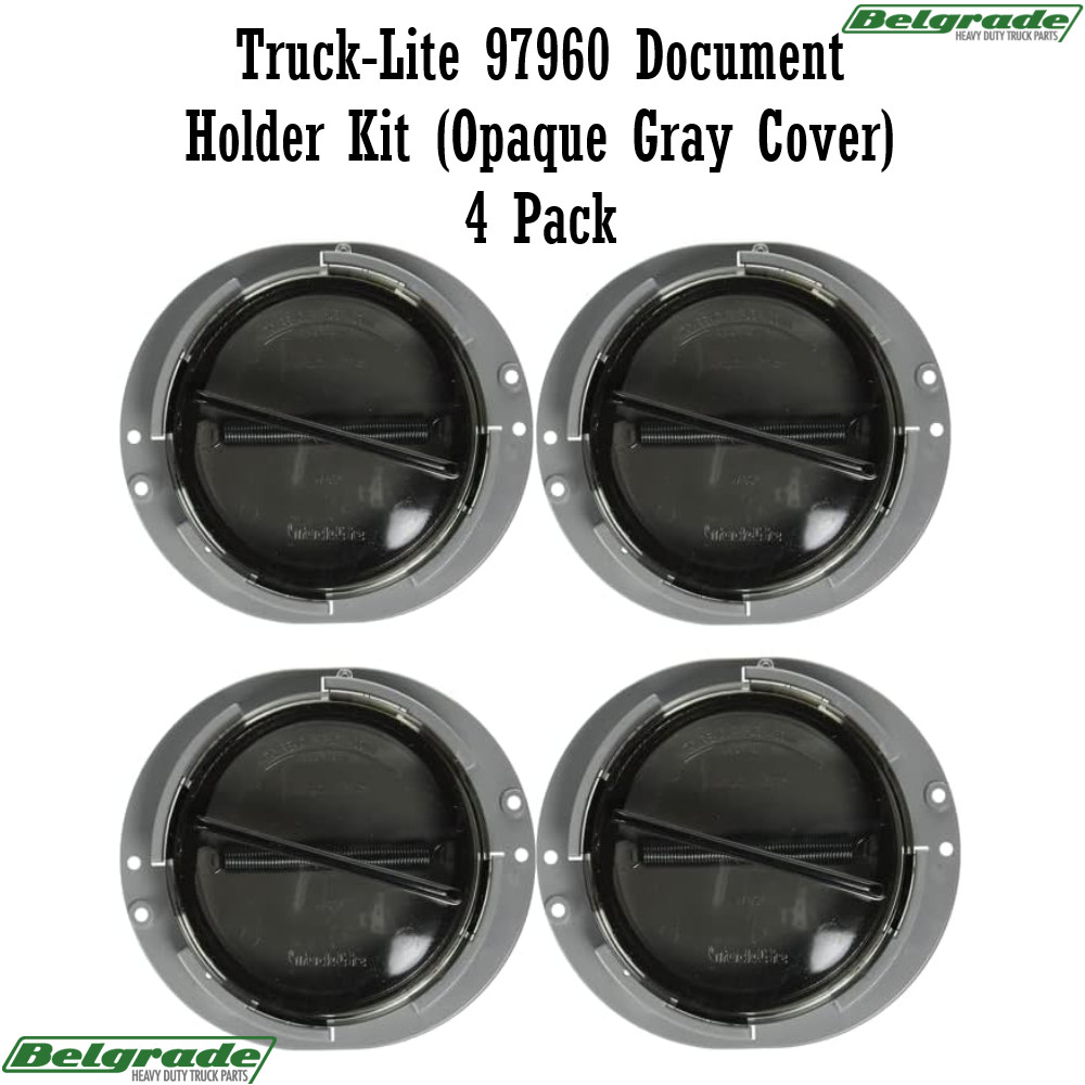 Truck-Lite 97960 Document Holder Kit (Opaque Gray Cover) 4 Pack