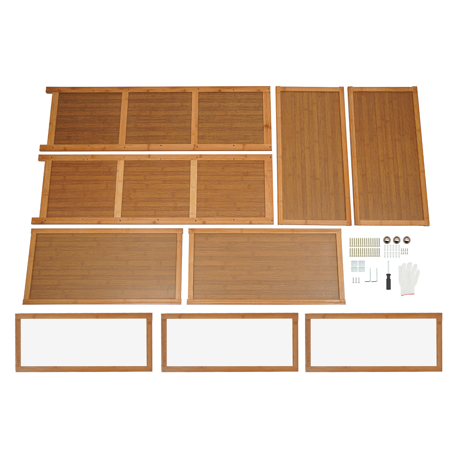 Shoe Organizer 6-Tier Storage Cabinet w/ 3 Flip-up Door 32" Entryway Bamboo