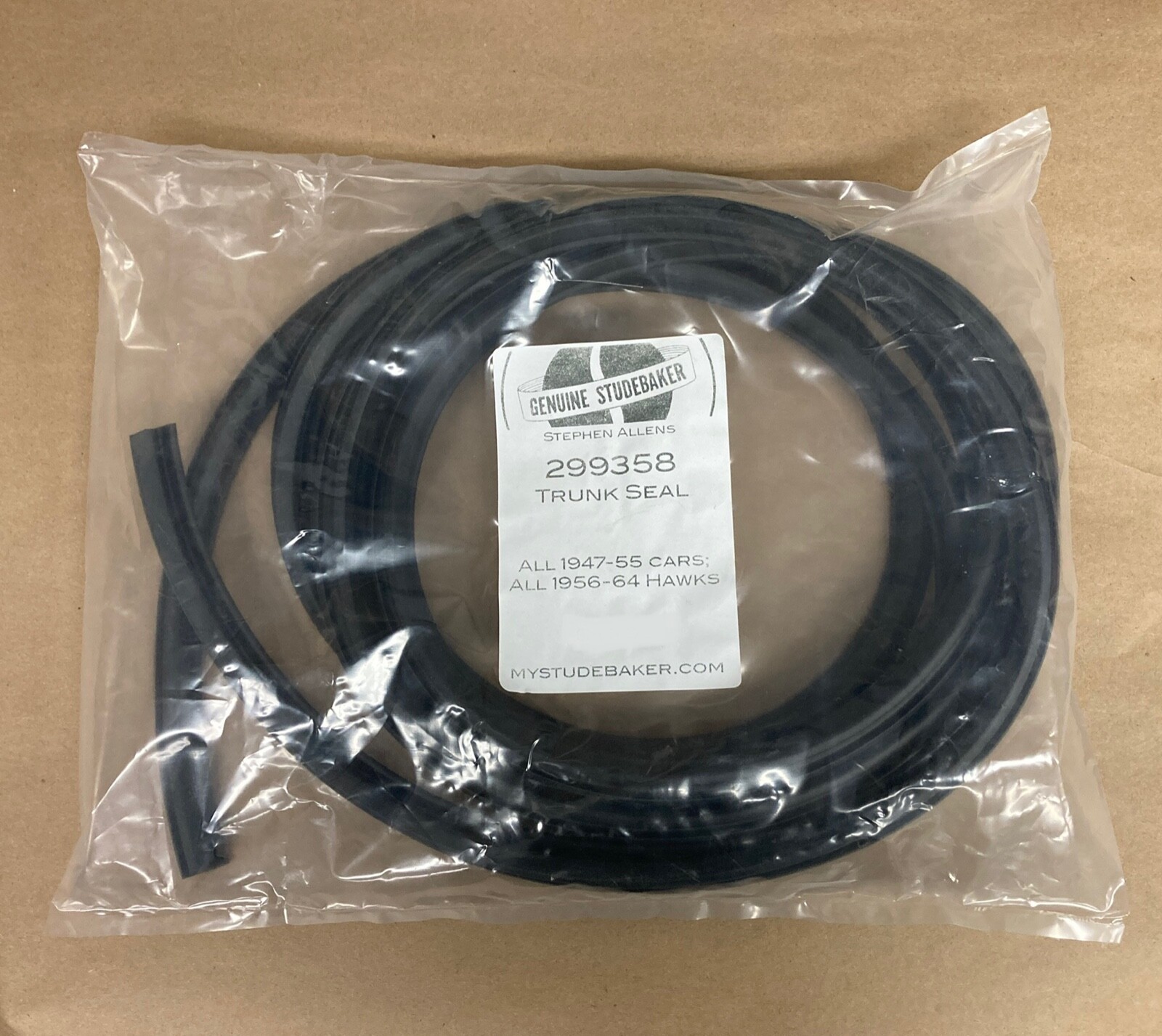 Studebaker Trunk Rubber Seal - 299358 - 1947-1955 - 1956-1964 Hawk