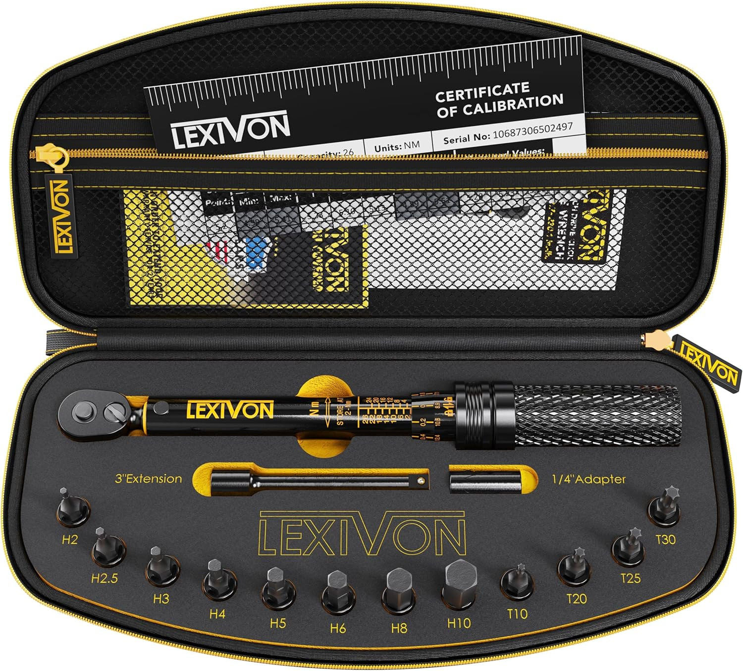 Bike Torque Wrench 1/4in 15pc Kit | 72T Dual-Click 2–26Nm LX-191