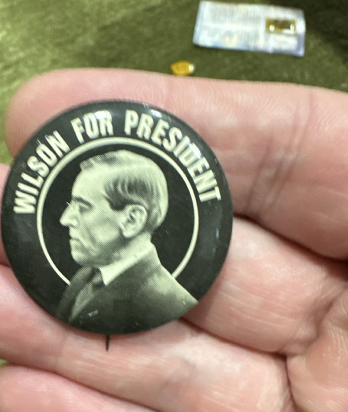 Woodrow Wilson 1912 Metal Button Wilson for President US Campaign Politics