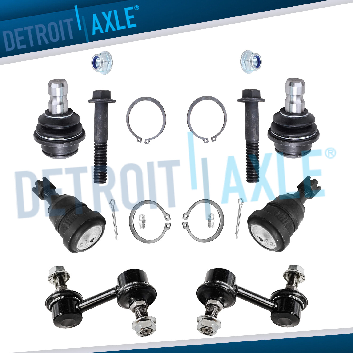 6pc Front Sway Bar Links & Upper Lower Ball Joints for Nissan Titan Armada QX56