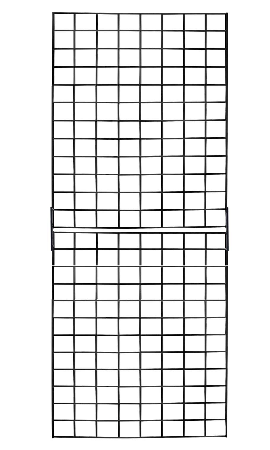SSWBasics Black 2' X 6" Wire Grid Kit - (2) 2' X 3" Panels-Black Wire Grid Wall
